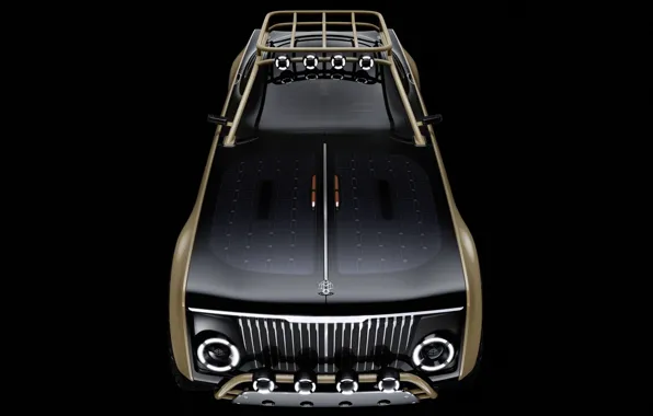 Картинка Mercedes-Benz, концепт-кар, черный фон, вид сверху, Project Maybach