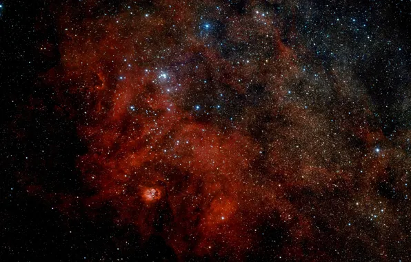 Картинка Stars, Nebula, VLT Survey Telescope, H II Region, Sharpless 2-54, Constellation of Serpens Cauda