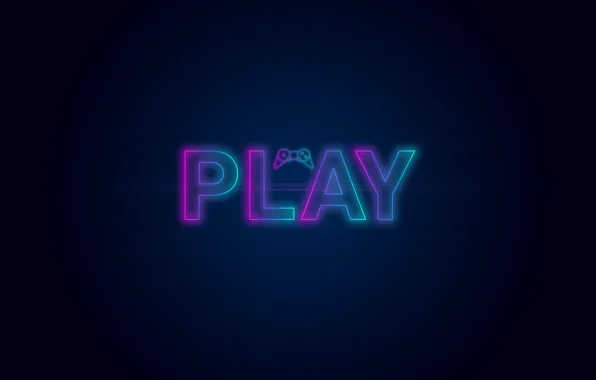Картинка game, control, neon, player, arcade, video game, game console, Play, game logo, neon light