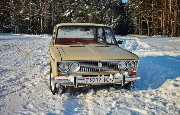 Картинка зима, ретро, СССР, Lada, winter, ВАЗ, Жигули, ВАЗ 2103