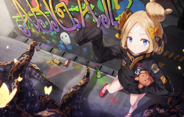 Картинка граффити, девочка, Fate / Grand Order, щюпальцы, Судьба великая кампания