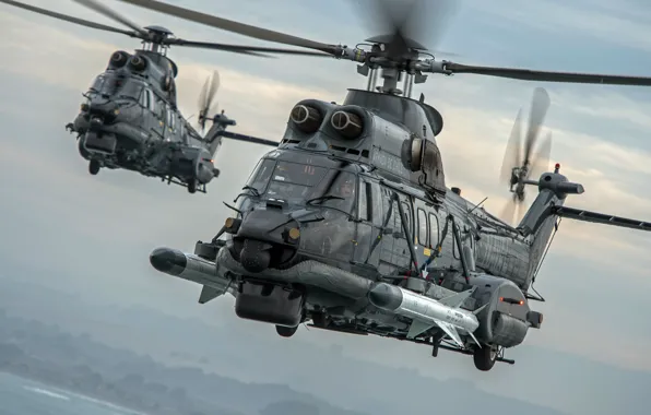 Картинка Вертолет, Airbus Helicopters, ВМС Чили, H225, Airbus Helicopters H225M, ПКР, MBDA, AM39 Exocet