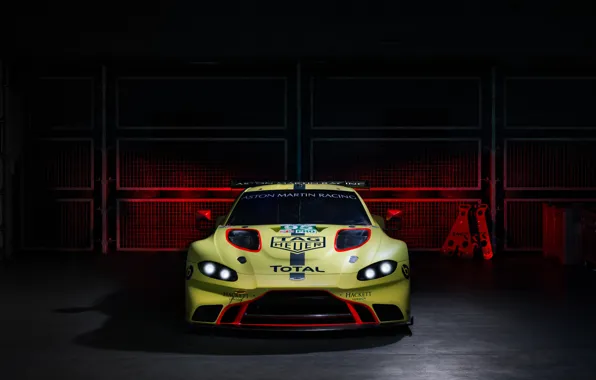 Картинка Aston Martin, Vantage, гоночное авто, вид спереди, 2018, GTE
