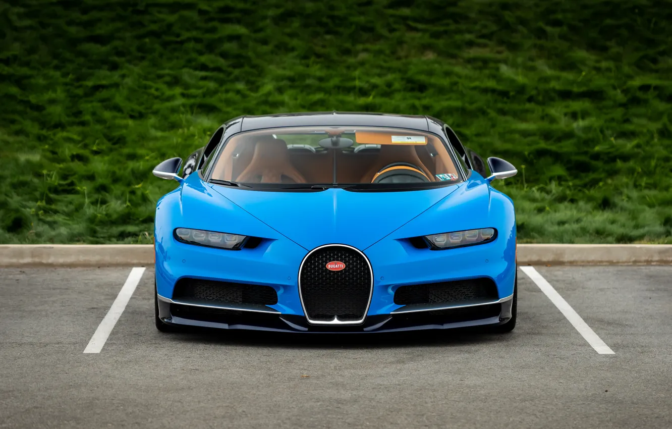 Фото обои Bugatti, Blue, Face, VAG, Chiron