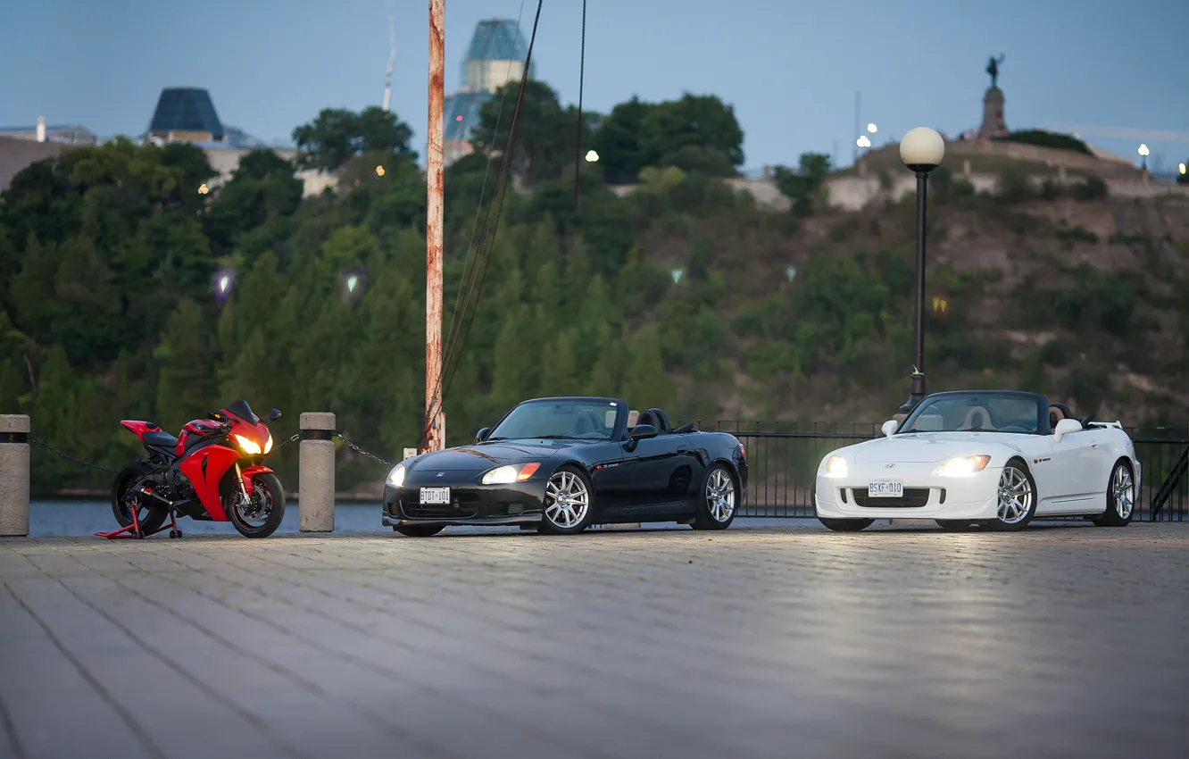 Фото обои Honda, Black, White, S2000, CBR1000RR-R