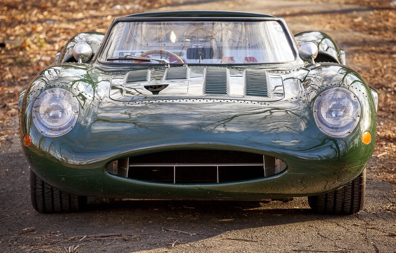 Фото обои дорога, ретро, листва, Jaguar, ягуар, road, retro, 1966, спортивное авто, экстерьер, foliage, sports car, exterior, …