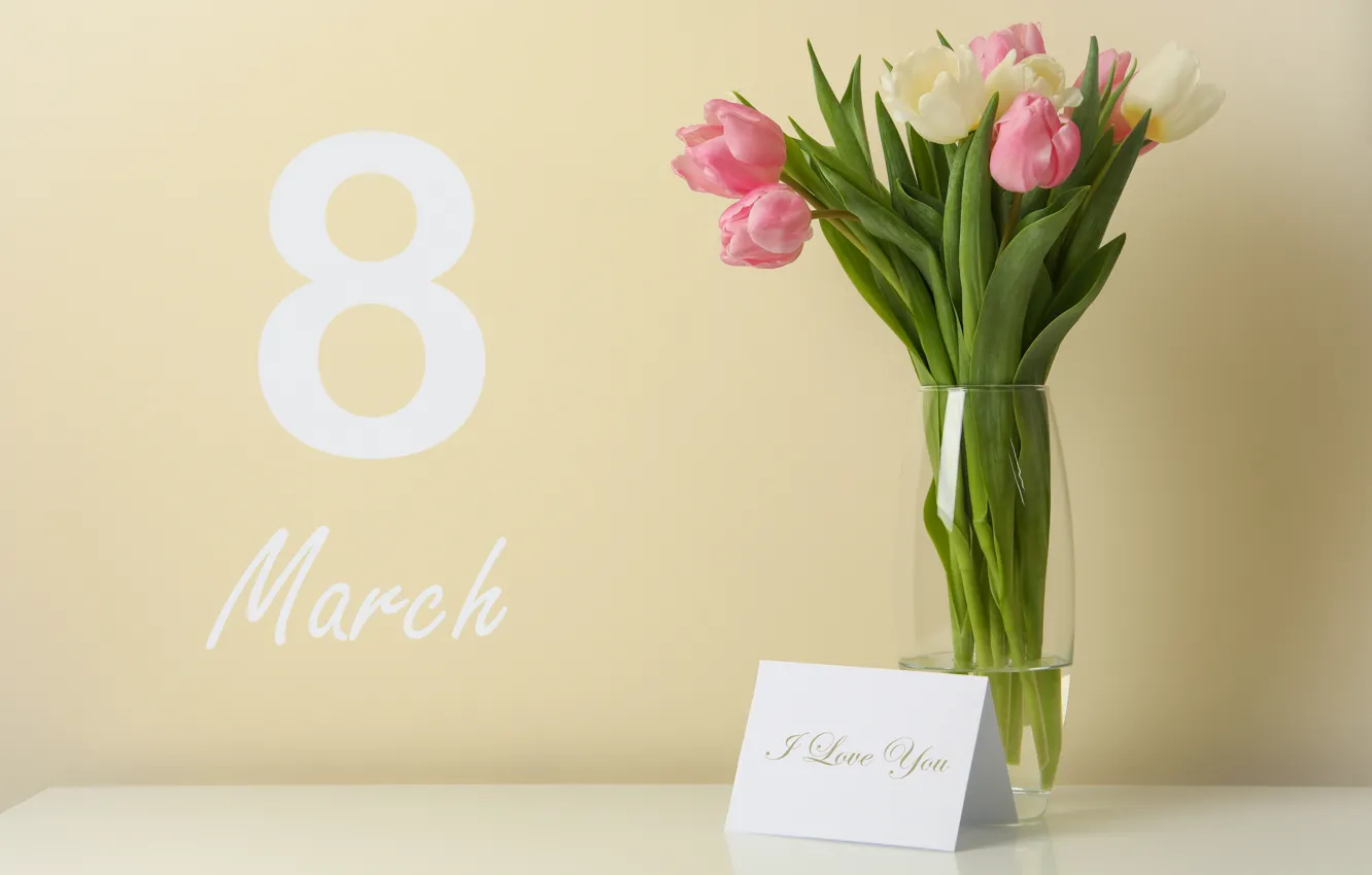 Фото обои цветы, букет, тюльпаны, happy, 8 марта, flowers, tulips, spring, celebration, женский день, 8 march, women's …