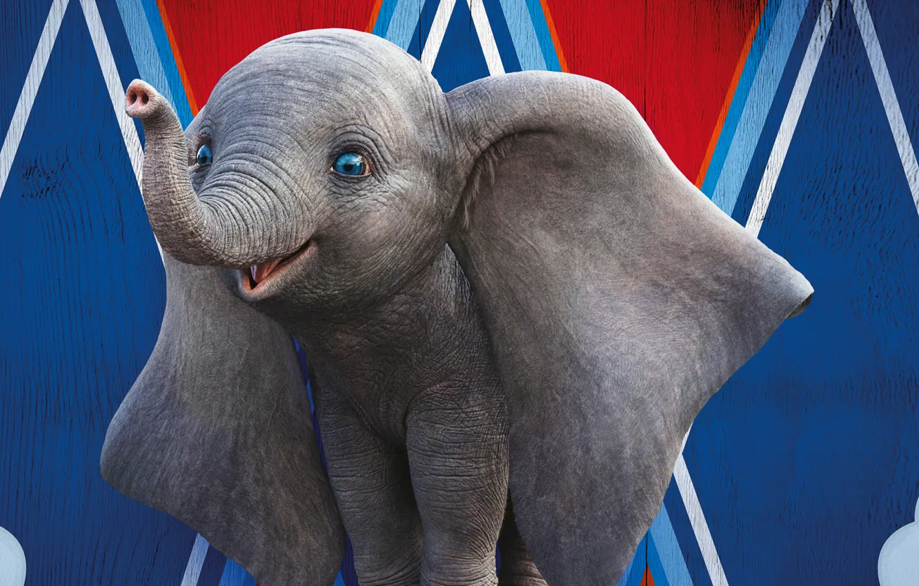 Фото обои глаза, слон, мультфильм, цирк, уши, хобот, слоник, Dumbo, Дамбо. 