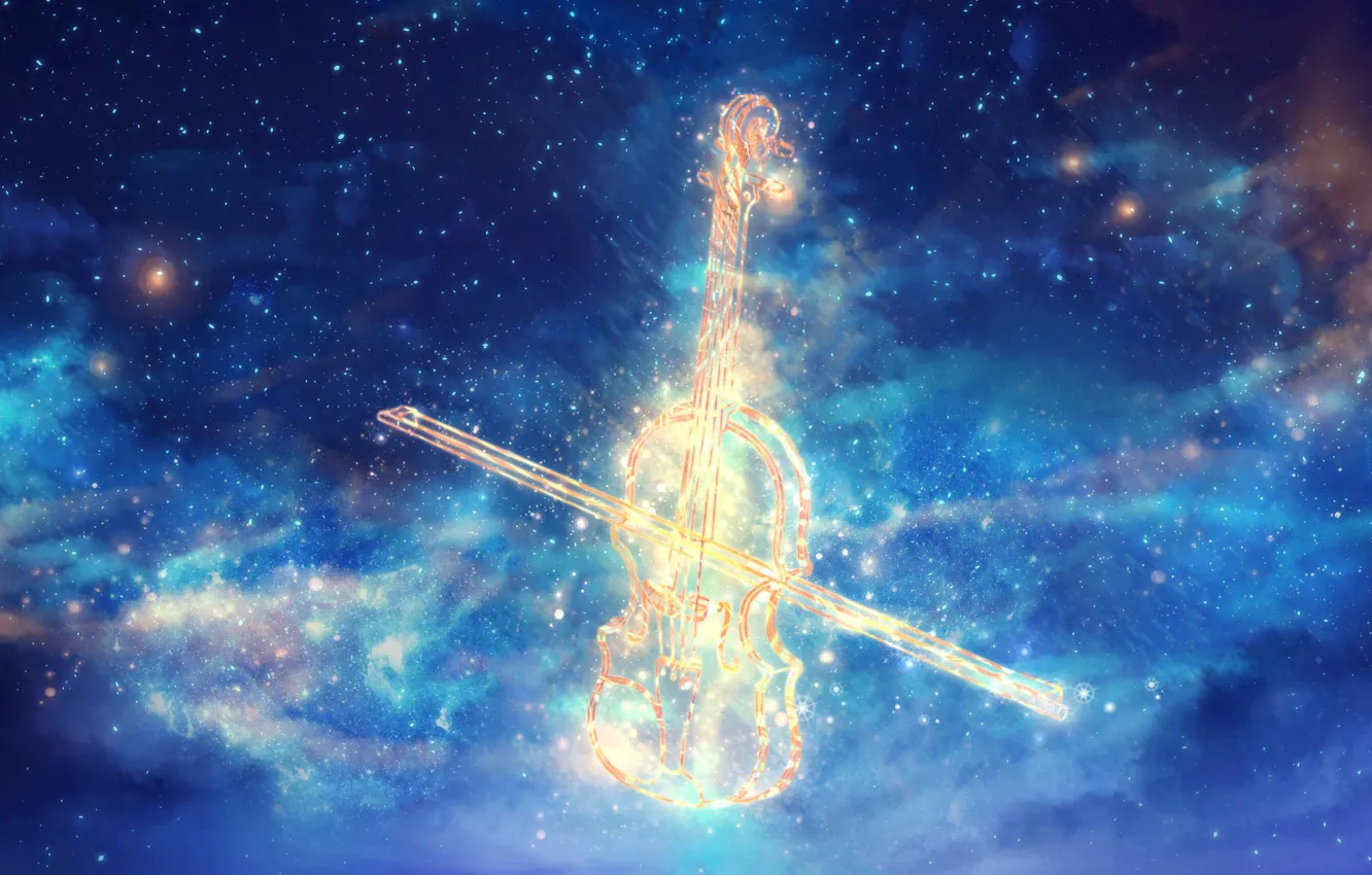 Фото обои космос, музыка, скрипка, by CZY