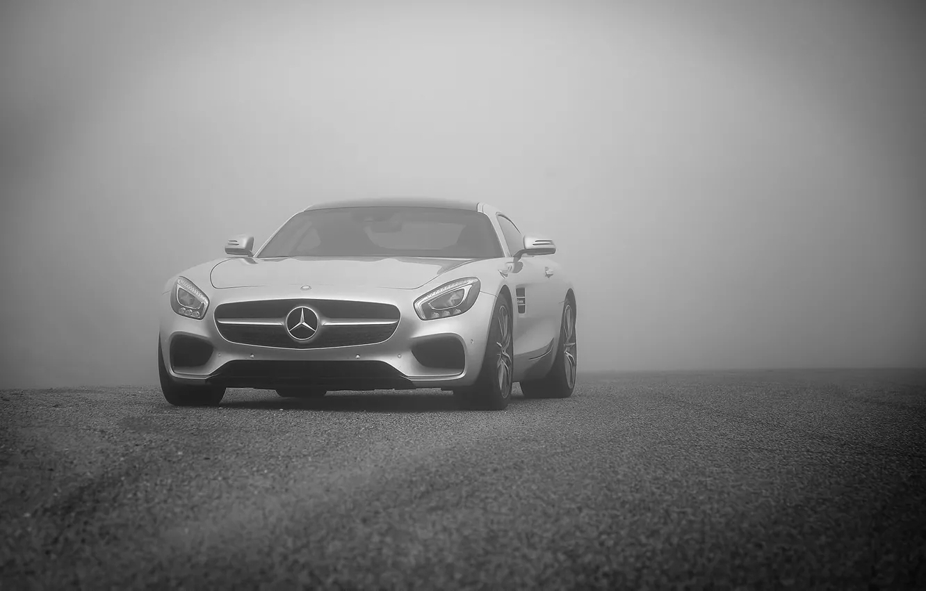 Фото обои mercedes, fog, AMG GTS