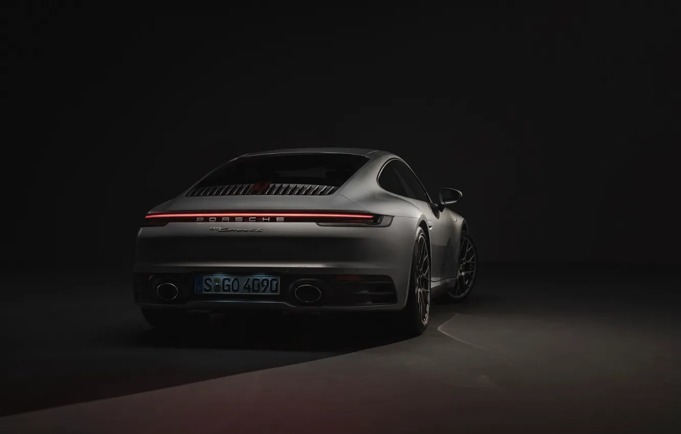 Фото обои купе, 911, Porsche, вид сзади, Carrera 4S, 992, 2019