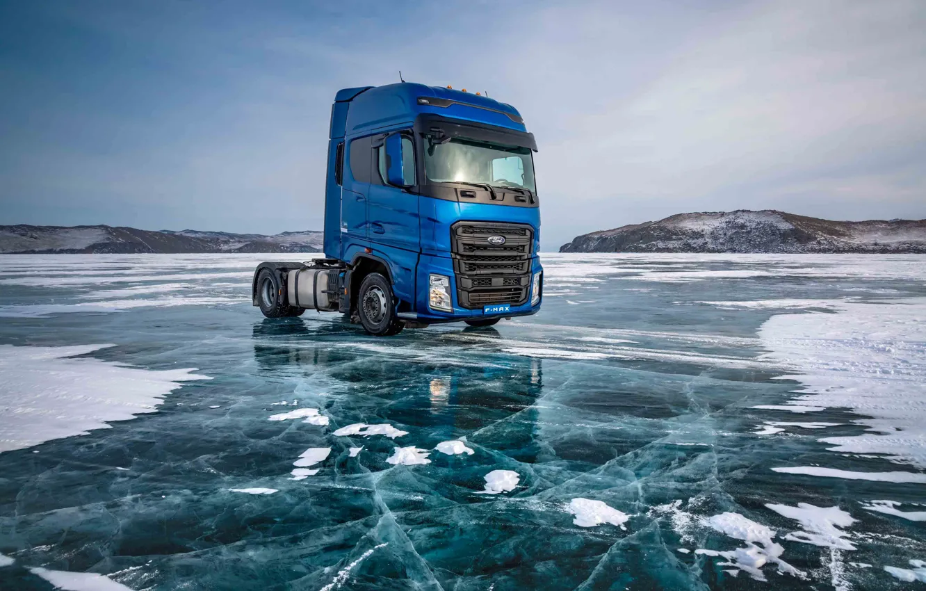 Фото обои Frozen, Ford F-Max, Baikal Lake