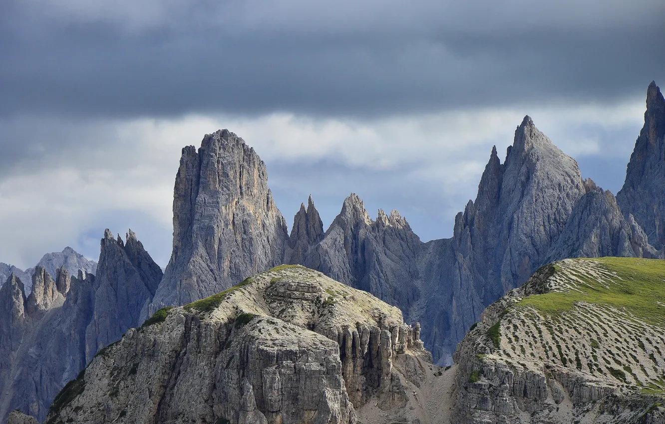 Фото обои небо, облака, горы, природа, скалы, Italy, Dolomites, Cadini di Misurina