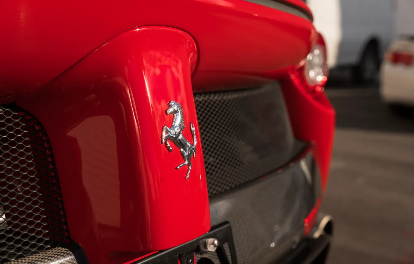 Фото обои Red, Supercar, LaFerrari, Horse, Logotype, 2015