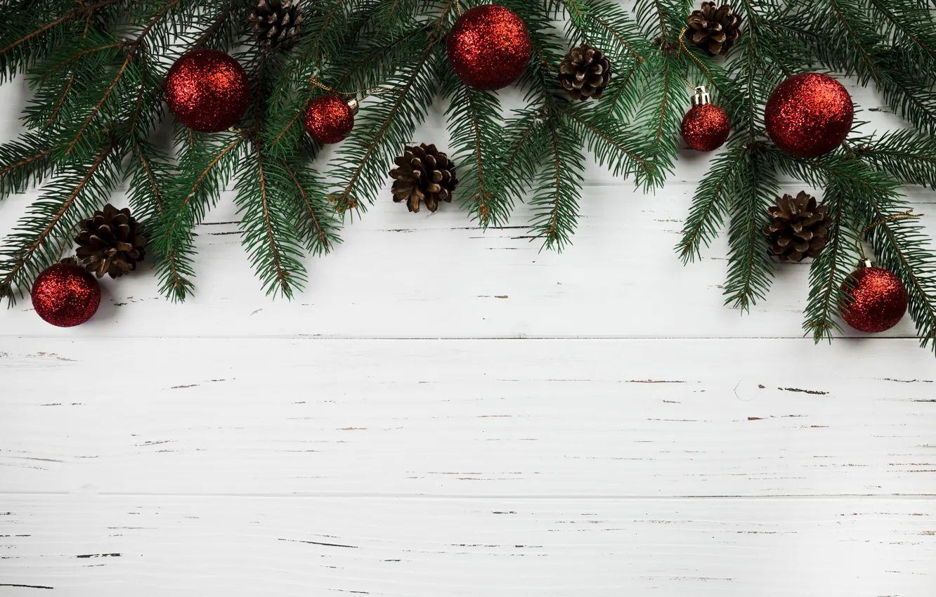 Фото обои шары, елка, Новый Год, Рождество, Christmas, balls, New Year, decoration, Merry, fir tree, ветки ели
