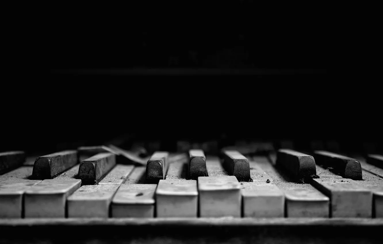 Фото обои piano, piano keys, Old Broken Piano Keys