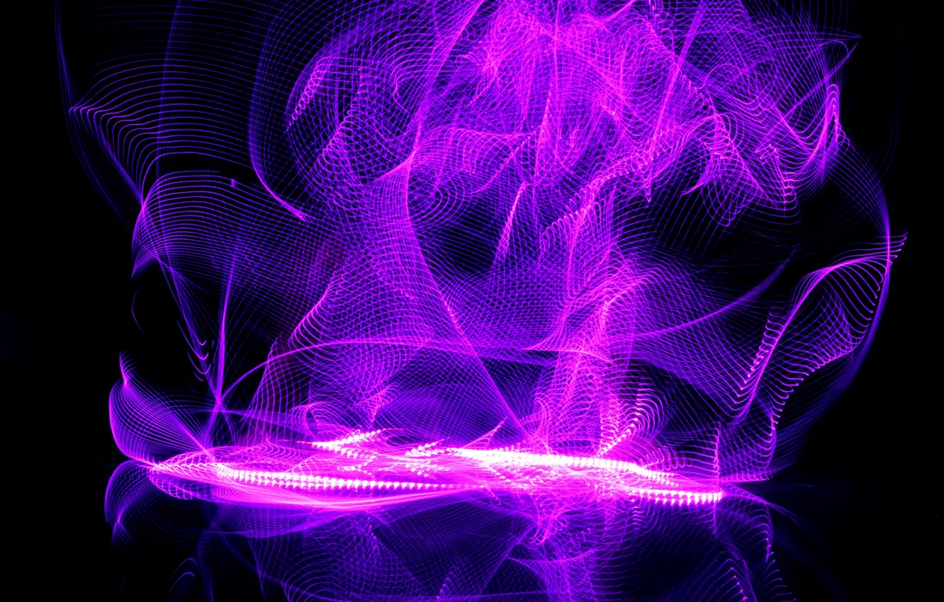Фото обои волны, пламя, неон, waves, flame, игра света, neon, переливы, компьютерная графика, play of light, iridescence, …