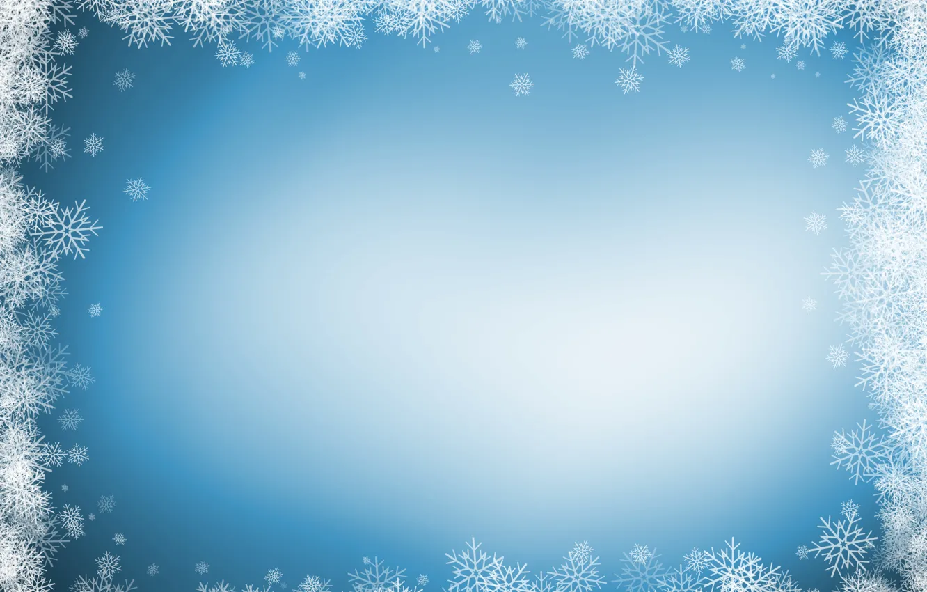 Фото обои снежинки, фон, christmas, blue, winter, background, snowflakes, frame