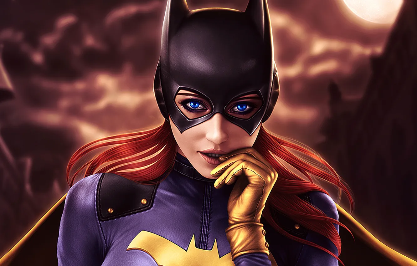 Фото обои глаза, фантастика, маска, герой, Batman, Gotham City, Batgirl Cit...