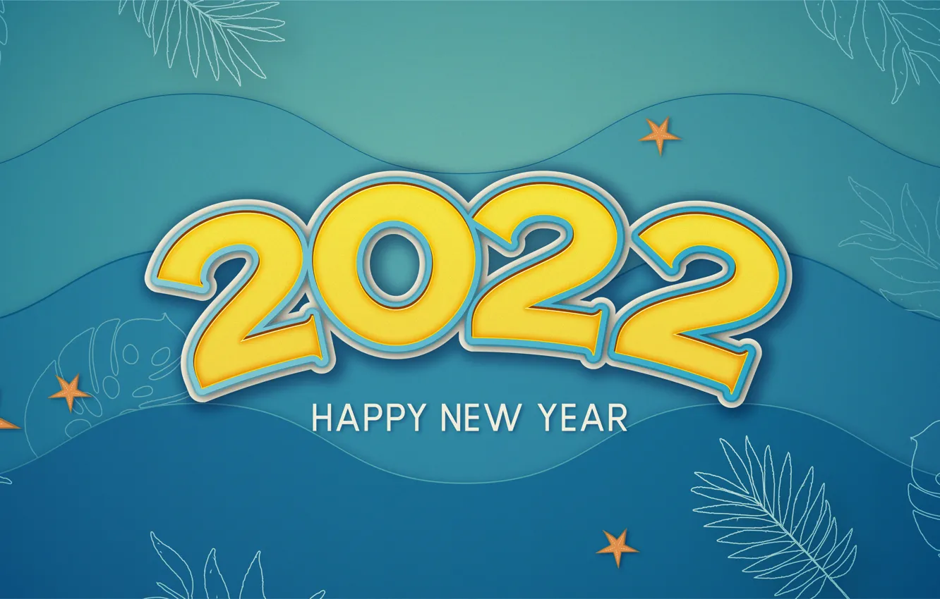 Фото обои волны, вектор, цифры, Новый год, 2022