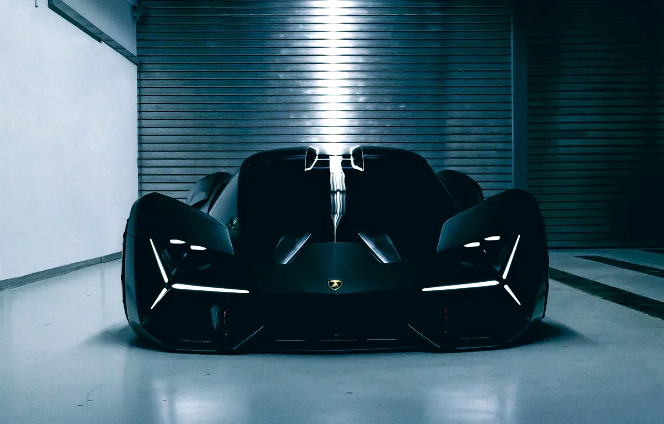 Фото обои свет, Lamborghini, вид спереди, боксы, 2017, Terzo Millennio Concept