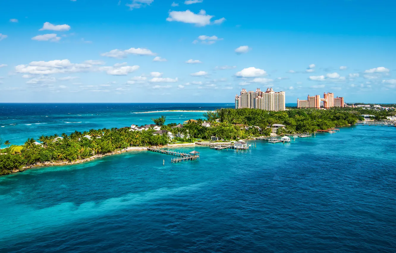 Обои море, остров, отель, Багамы, Нассау картинки на рабочий стол, раздел  город - скачать