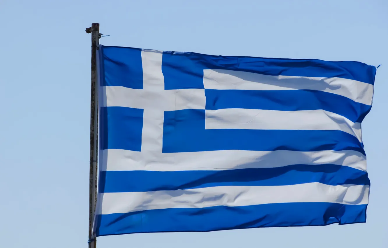 Фото обои крест, Греция, флаг, cross, греция, fon, flag, greece, Greece, флагшток