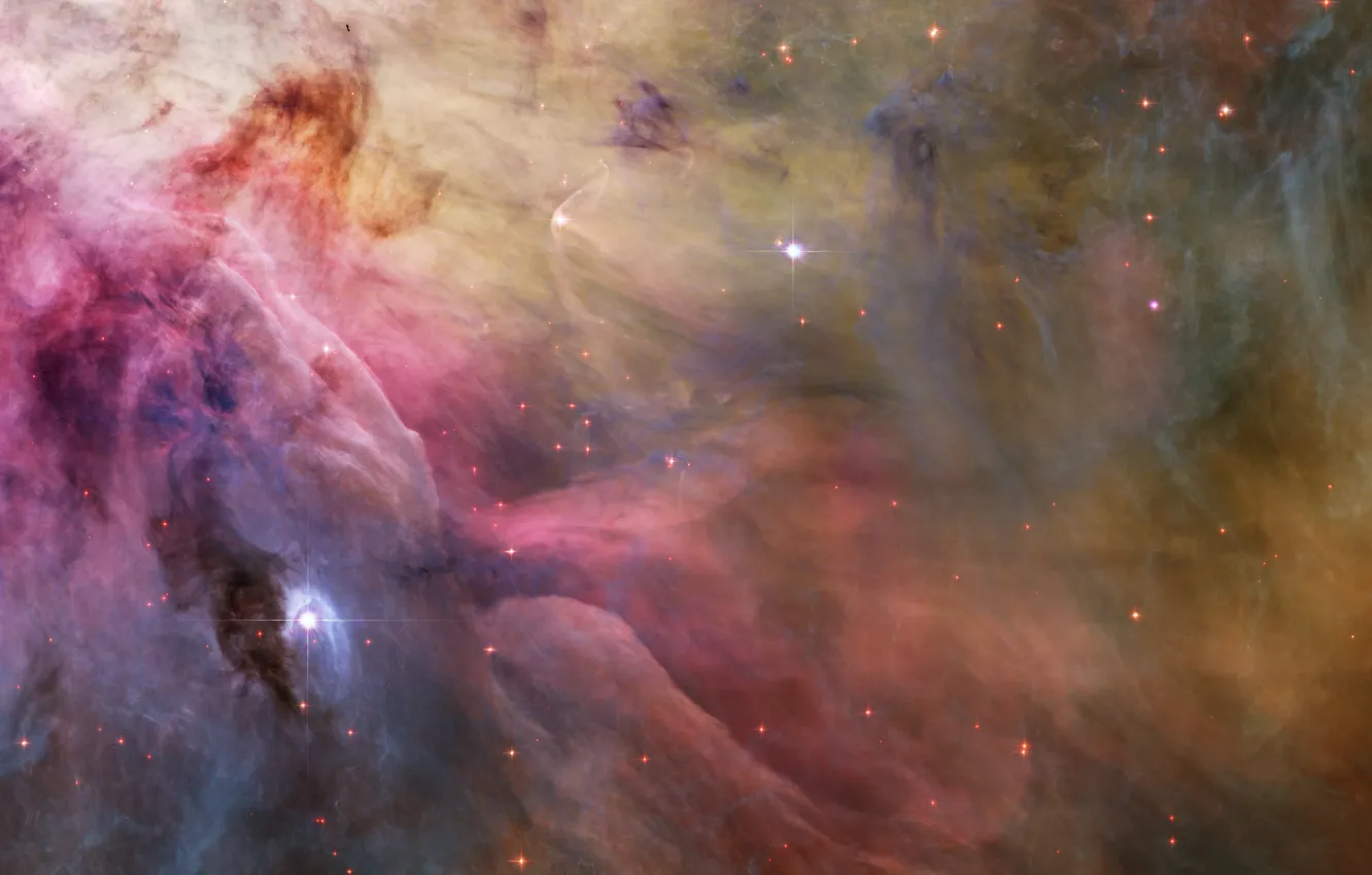 Фото обои космос, звезды, туманность, пылевые волокна