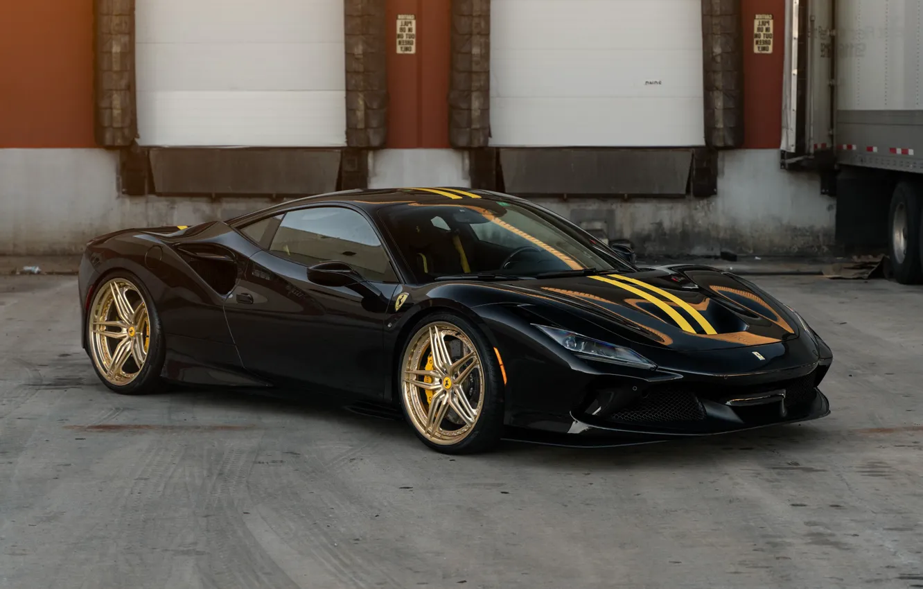 Фото обои Ferrari, Black, F8 Tributo