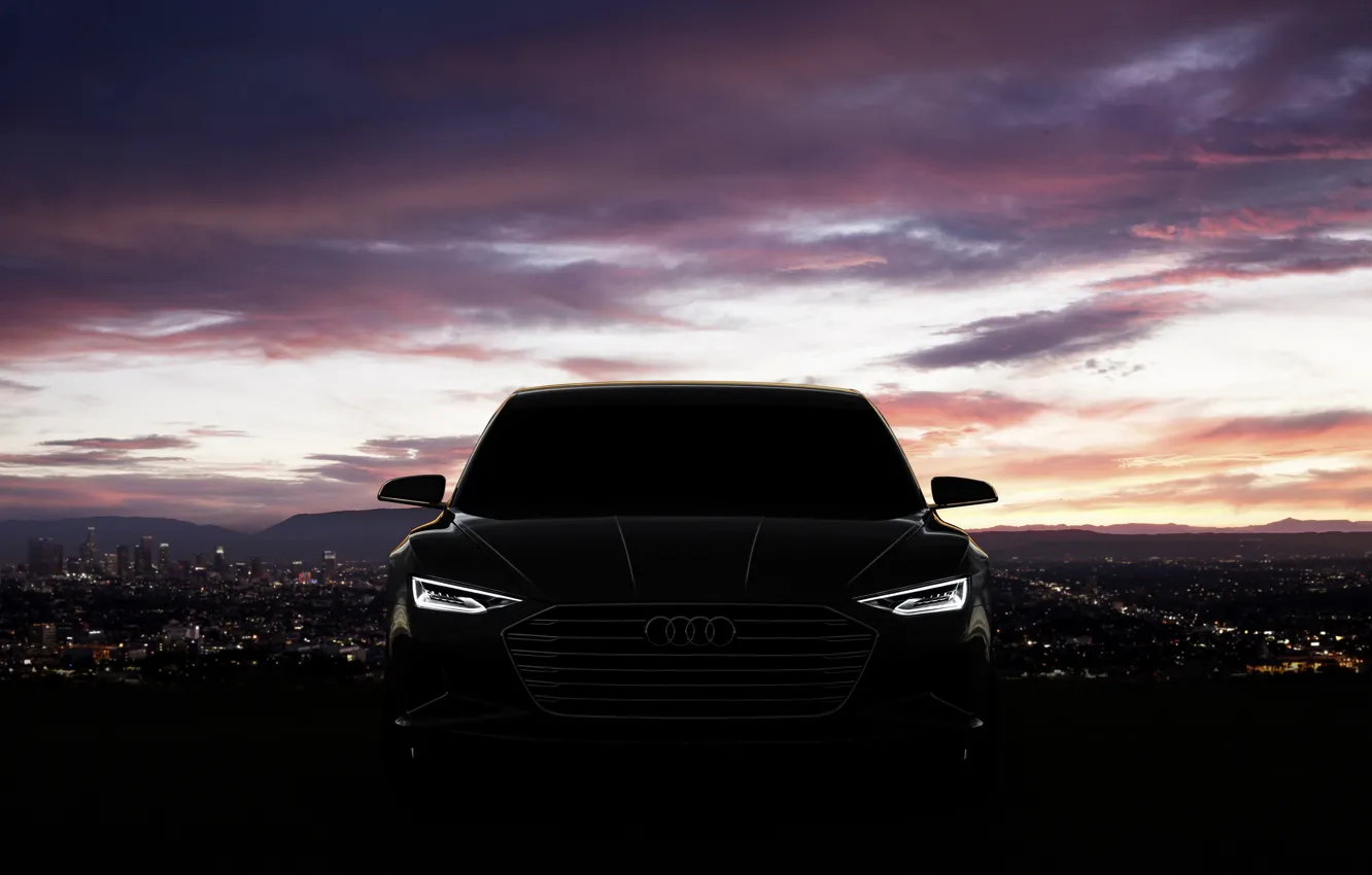 Фото обои Concept, ночь, Audi, купе, Coupe, 2014, Prologue
