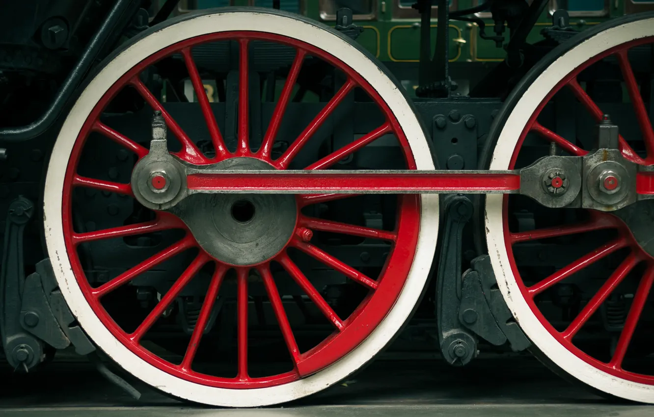 Фото обои макро, паровоз, колеса, локомотив