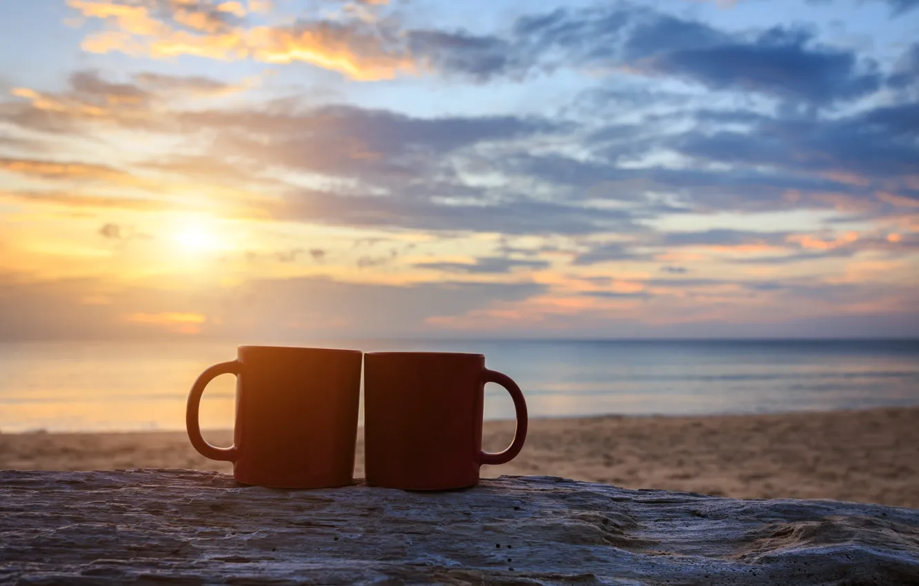 Чашка Кофе Фото Море