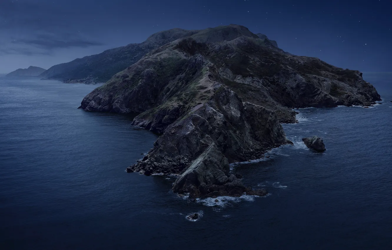 Фото обои landscape, coast, night, rocks, catalina, catalina island
