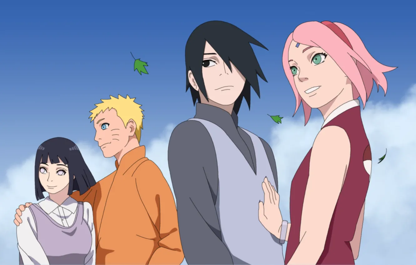 Фото обои Sasuke, Naruto, Sakura, Hinata