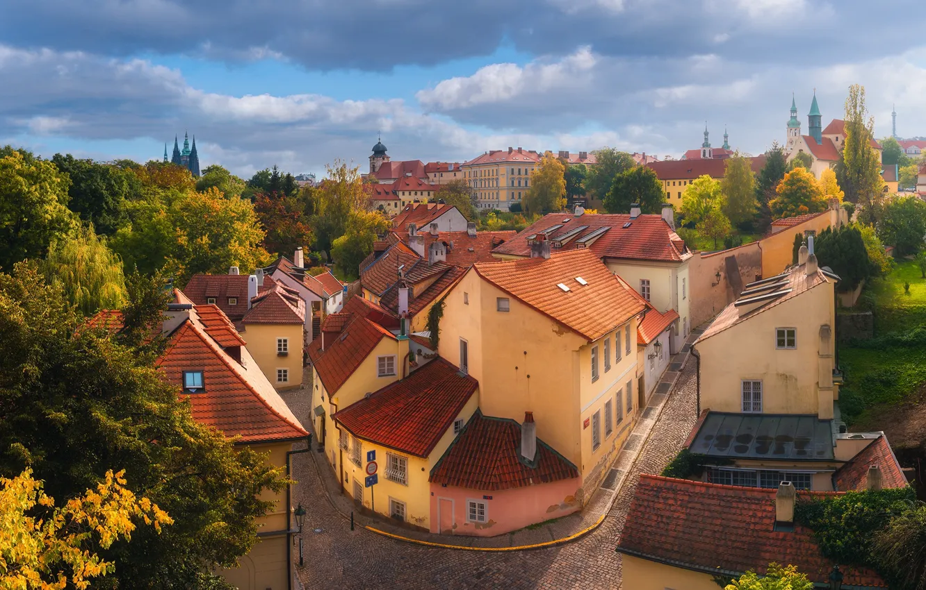Фото обои город, улица, дома, Прага, Чехия, Evgeni Fabis