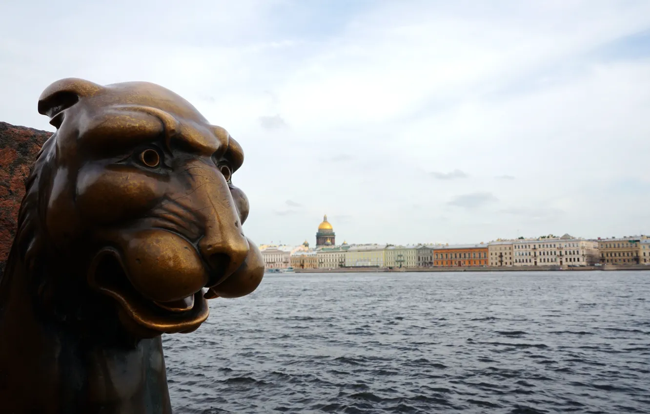 Фото обои город, река, фон, обои, Нева, Санкт - Петербург