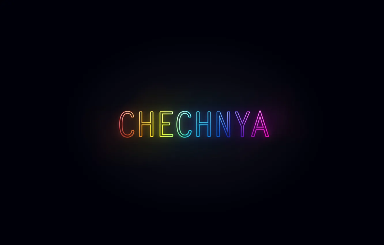 Фото обои rainbow, black, neon, chеchnya