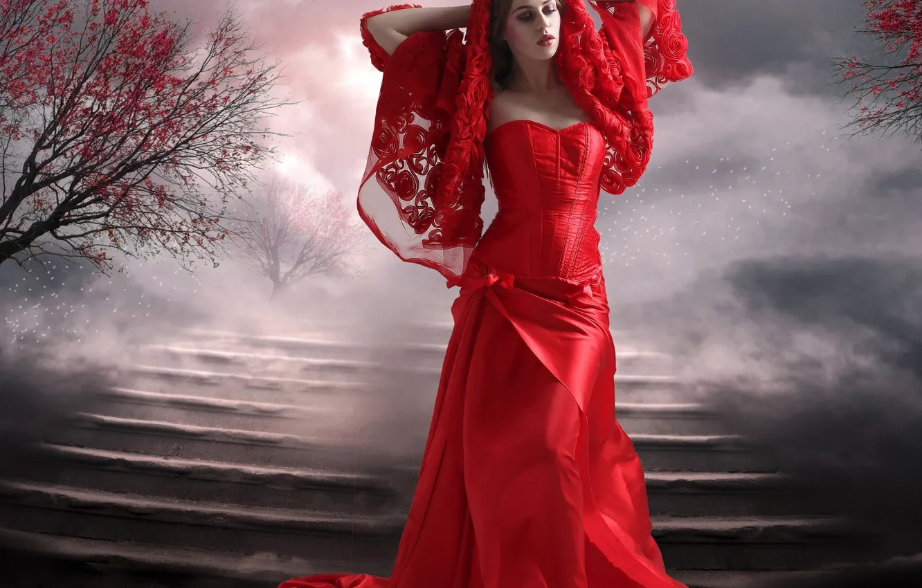 Девушка В Красном Платье