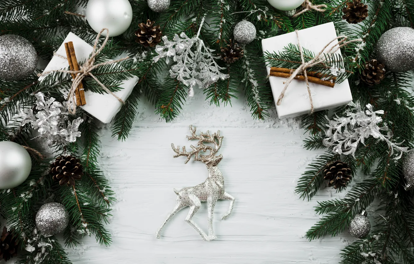 Фото обои шары, елка, Новый Год, Рождество, подарки, Christmas, balls, wood, New Year, decoration, gifts, Merry, fir …