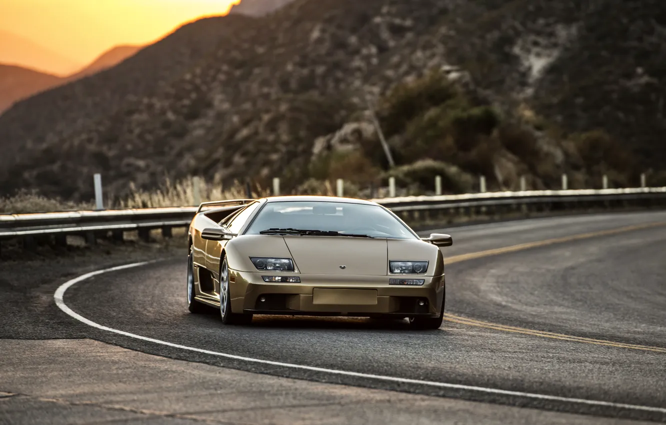 Фото обои Lamborghini, Front, Diablo, Road, Face, Diablo VT, Diablo SE