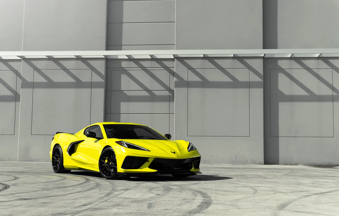 Фото обои Corvette, Chevrolet, Yellow