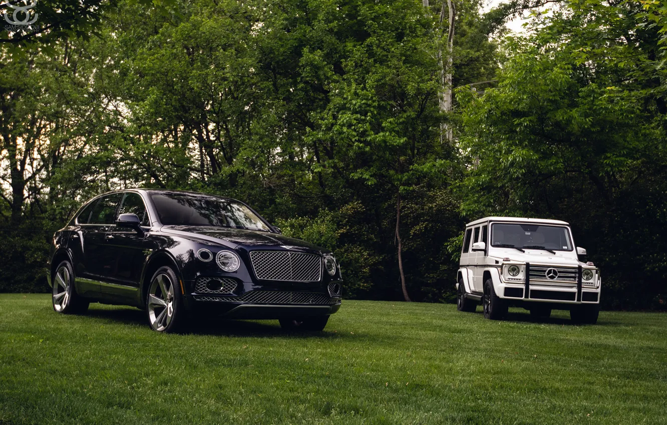 Фото обои Bentley, Mercedes, Black, White, G500, W463, VAG, Bentayga