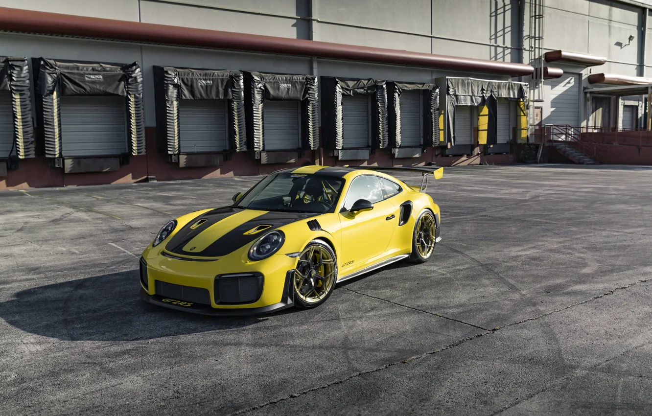 Фото обои 911, Porsche, Black, Yellow, Turbo, GT2RS