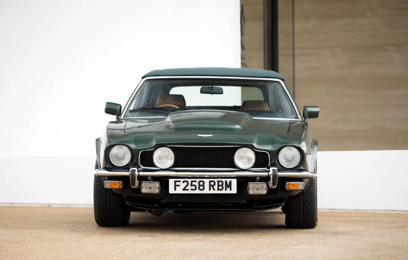 Фото обои car, green, вид сперди, Aston Martin V8 Vantage Volante