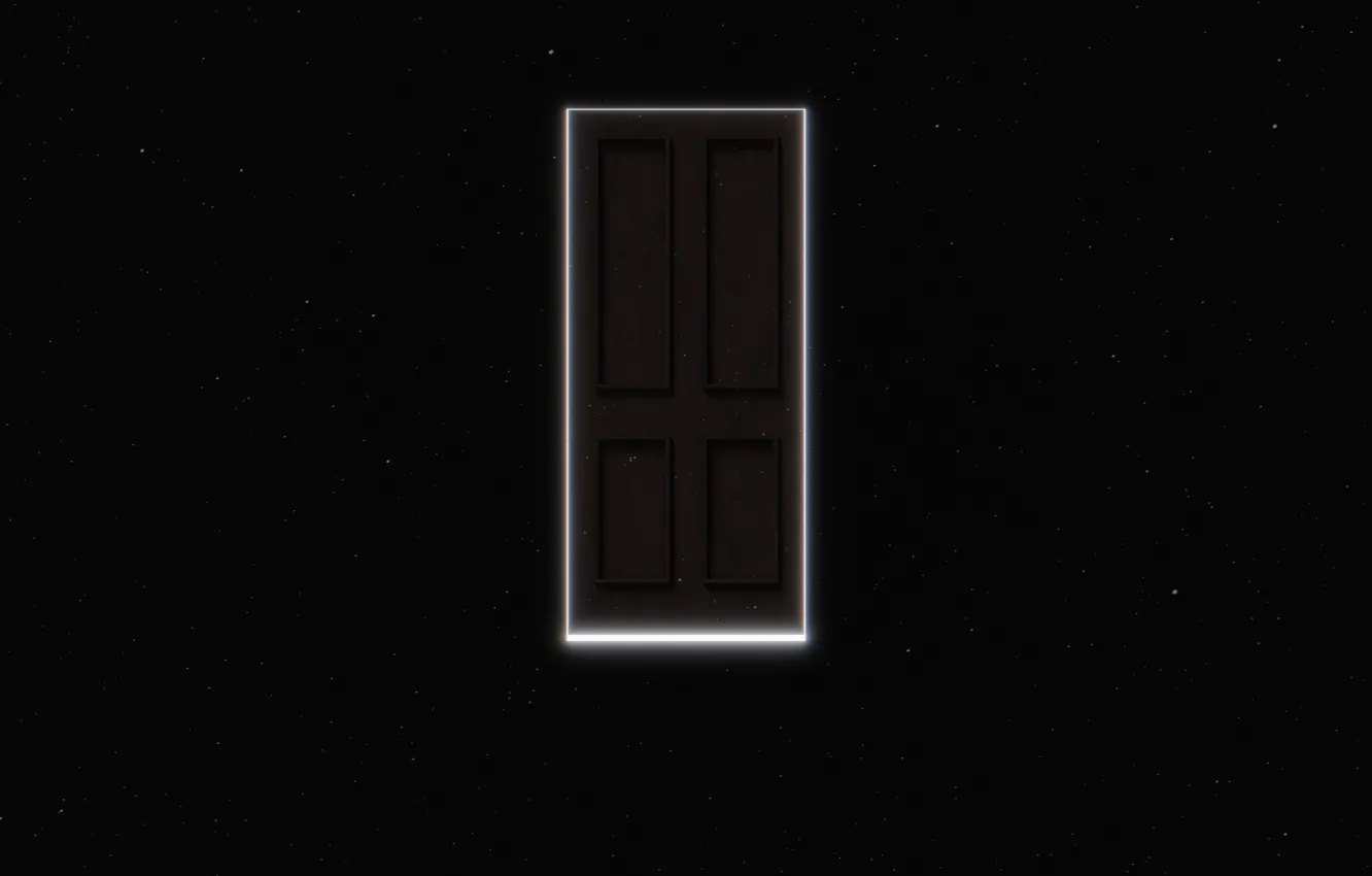 Фото обои космос, свечение, звёзды, портал, дверь, space, portal, glow, stars, door