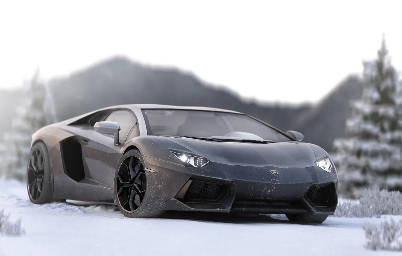 Фото обои Lamborghini, Aventador, Lamborghini Aventador, Lamborghini Aventador In Ice, In Ice