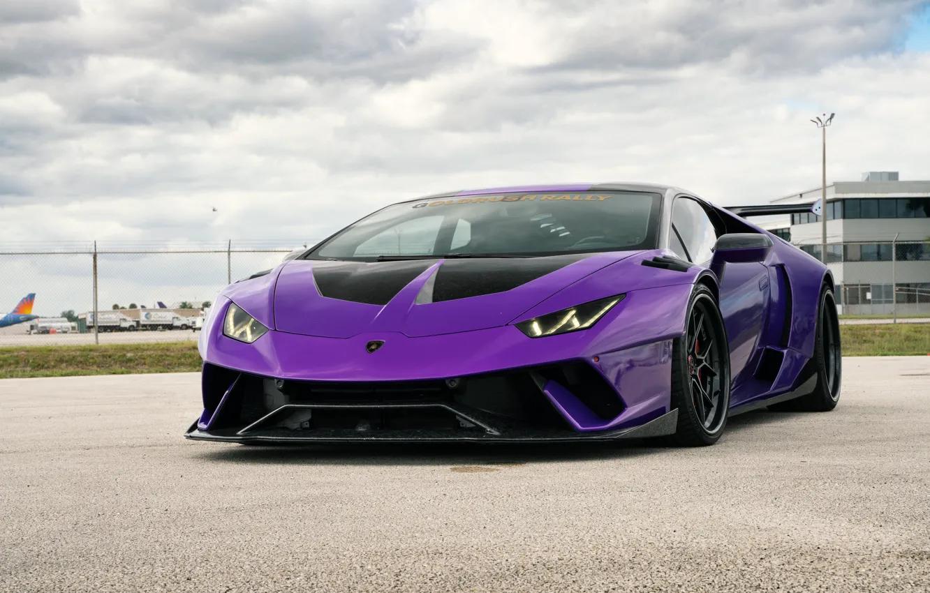 Фото обои Lamborghini, Sky, Purple, VAG, Performante, Huracan