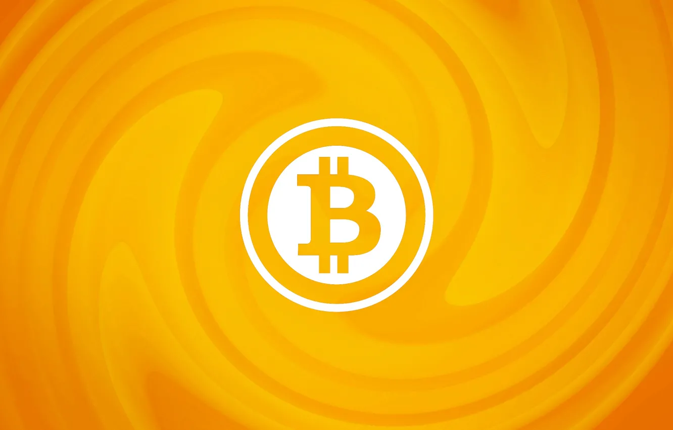 Фото обои лого, wall, logo, orange, fon, bitcoin, биткоин, btc