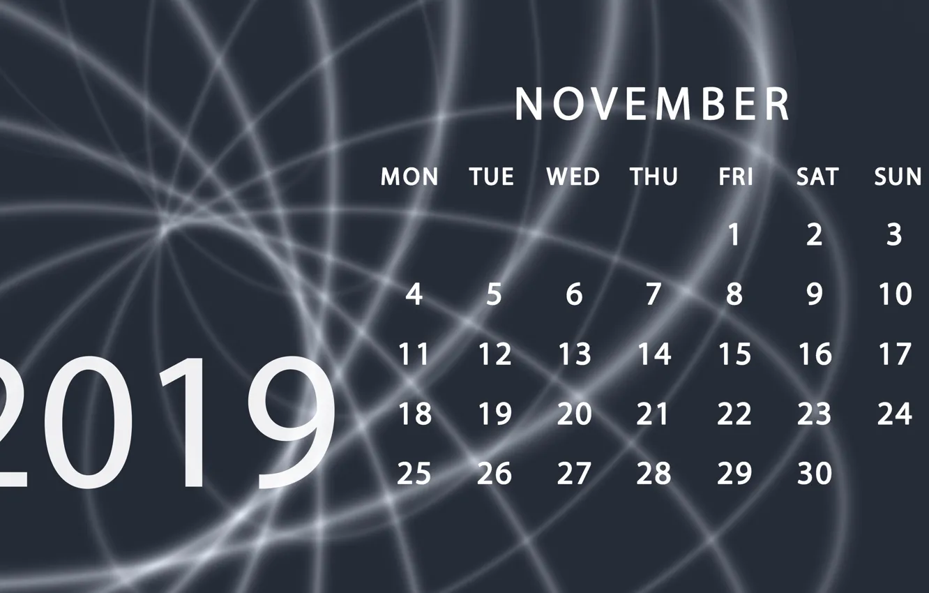 Фото обои календарь, ноябрь, 2019