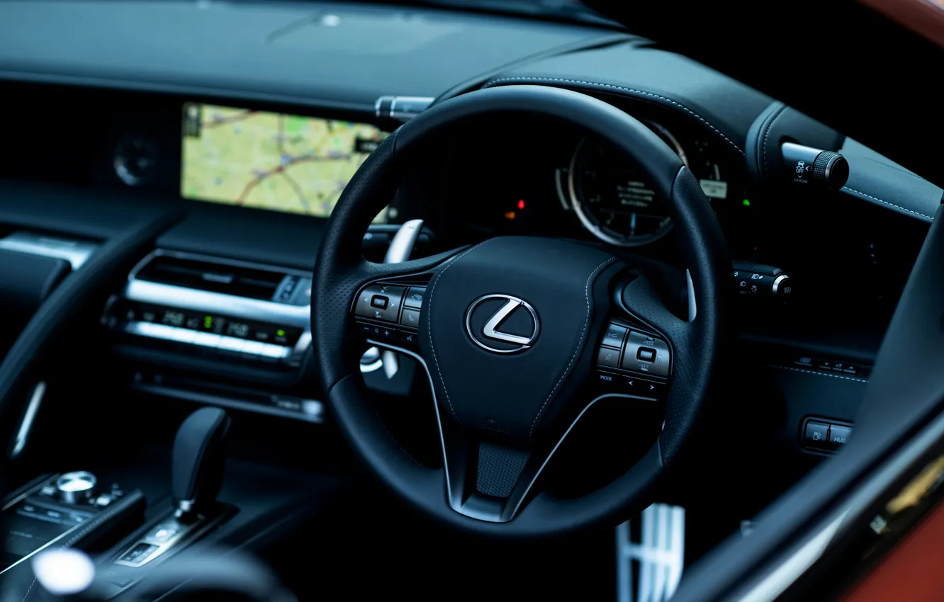Фото обои Lexus, руль, кабриолет, 2021, LC 500 Convertible